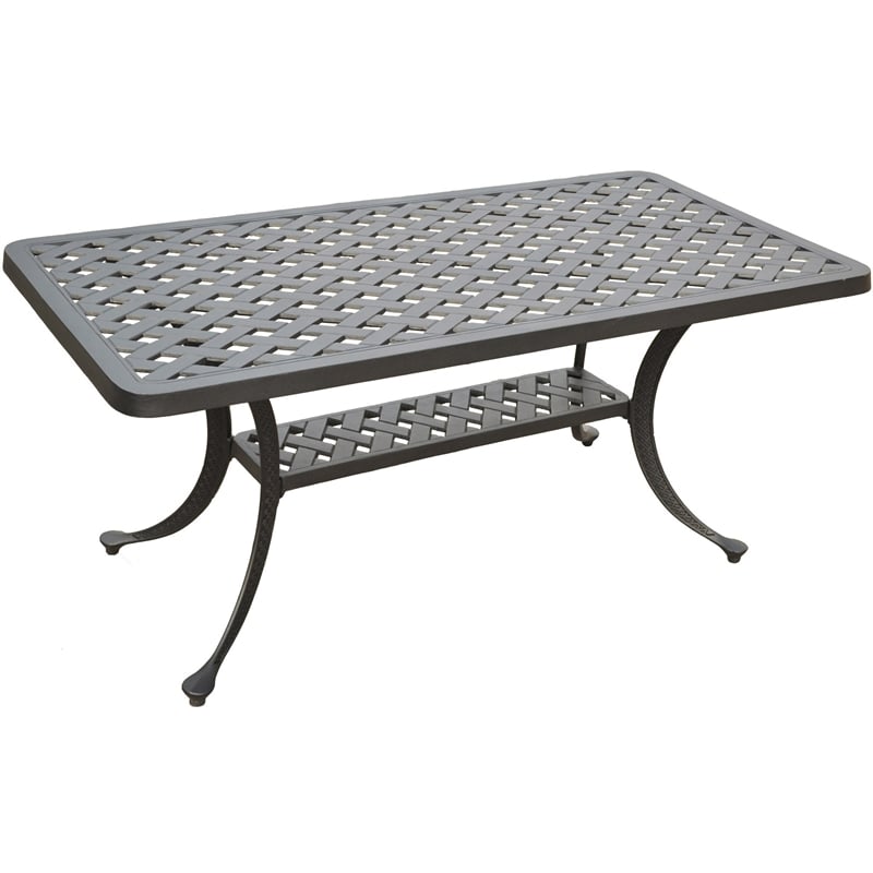 Crosley Furniture Sedona Aluminum Patio Coffee Table in Charcoal Black