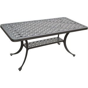 Crosley Furniture Sedona Aluminum Patio Coffee Table in Charcoal Black