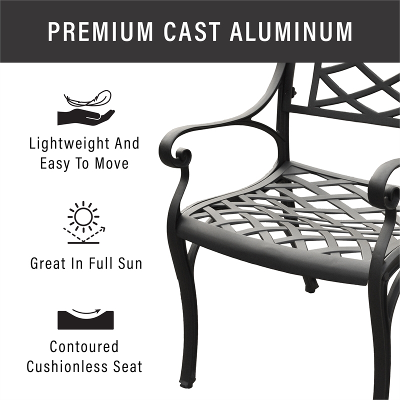 Crosley sedona 5 piece cast aluminum outdoor dining deals set arm chairs