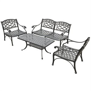 crosley sedona 4 piece aluminum patio sofa set in black a