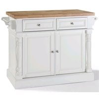 Powell Kolton Square Kitchen Island with Butcher Block Top, 30 W