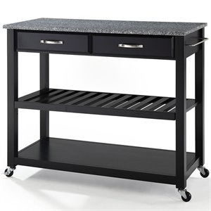 crosley 2 drawer kitchen cart in black