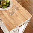 Crosley 2 Drawer Natural Wood Top Kitchen Cart in White