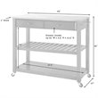 Crosley 2 Drawer Stainless Steel Top Kitchen Cart in White