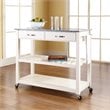 Crosley Furniture 2-Drawers Granite Top Kitchen Cart in White/Gray