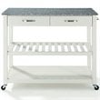 Crosley Furniture 2-Drawers Granite Top Kitchen Cart in White/Gray