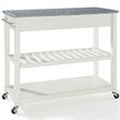 Crosley Furniture 2-Drawers Granite Top Kitchen Cart in White/Gray