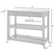 Crosley Furniture 2-Drawers Granite Top Kitchen Cart in White/Gray