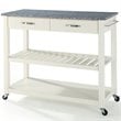 Crosley Furniture 2-Drawers Granite Top Kitchen Cart in White/Gray