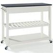 Crosley 2 Drawer Black Granite Top Kitchen Cart in White