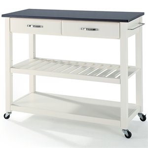 crosley 2 drawer kitchen cart in white