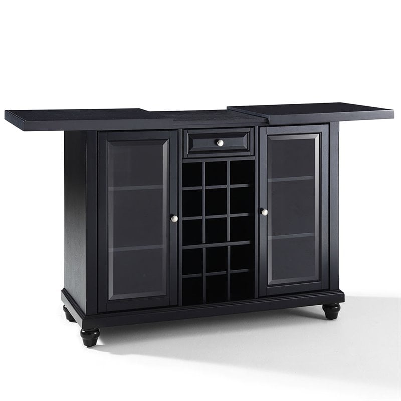 Crosley Cambridge Sliding Top Home Bar in Black KF40002DBK
