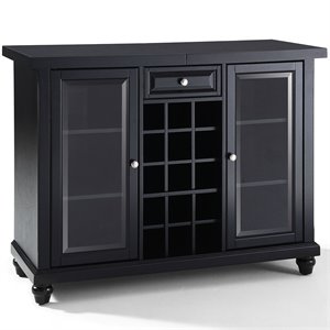 Crosley Cambridge Sliding Top Home Bar Cabinet in Black