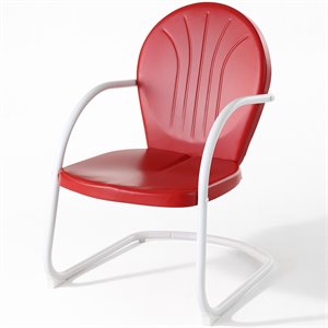crosley griffith metal patio chair in red