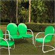 Crosley Griffith 3 Piece Metal Patio Sofa Set in Grasshopper Green