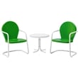Crosley Furniture Griffith 3 Piece Metal Patio Conversation Set in Green