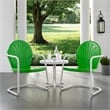 Crosley Furniture Griffith 3 Piece Metal Patio Conversation Set in Green