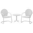 Crosley Furniture Griffith 3 Piece Metal Patio Conversation Set in White