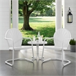 Crosley Furniture Griffith 3 Piece Metal Patio Conversation Set in White