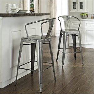 Amelia Metal Cafe Barstool with Back