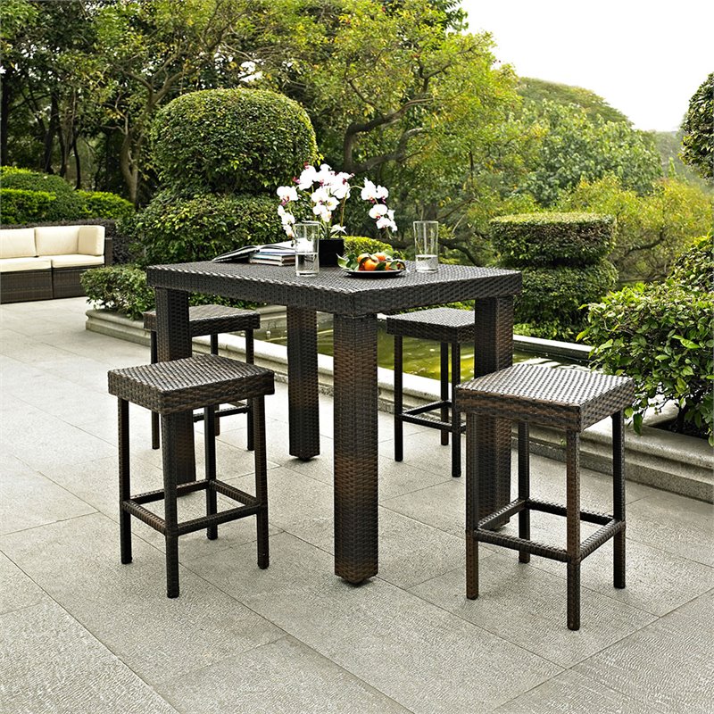 Outdoor 5 piece discount bar height dining set