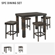 Crosley Palm Harbor 5 Piece Wicker Patio Counter Height Dining Set in Brown