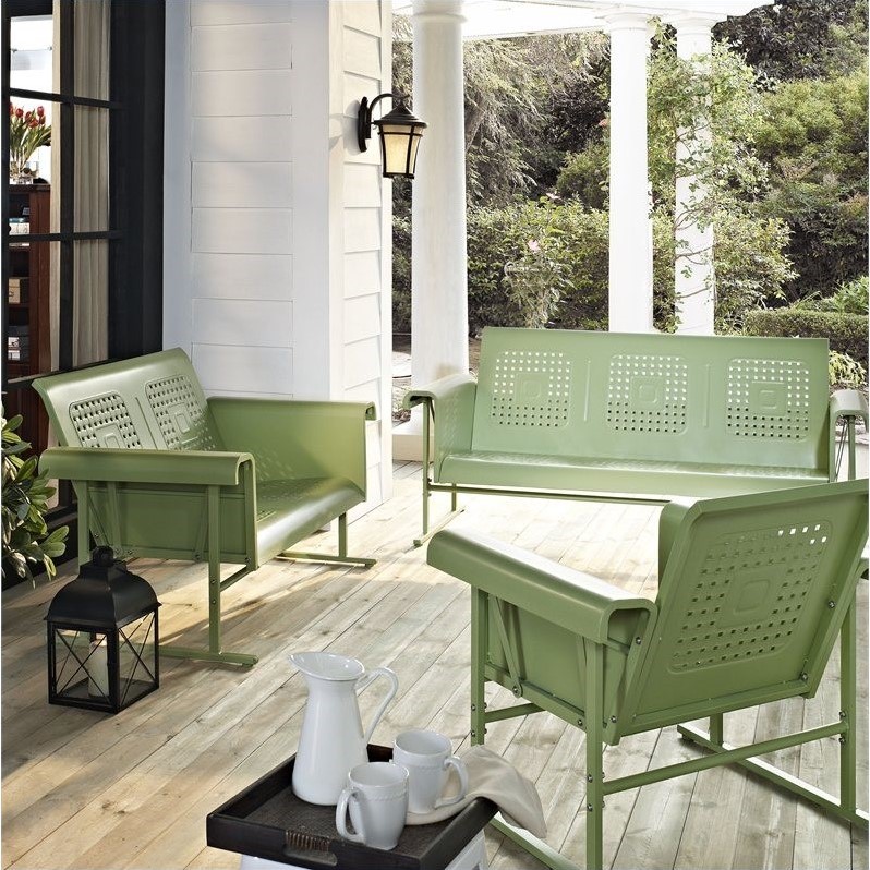 Crosley Veranda Single Glider Chair in Oasis Green CO1005AGR