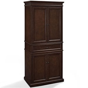 Crosley Furniture Parsons Wood 4 Door Classic Pantry in Mahogany