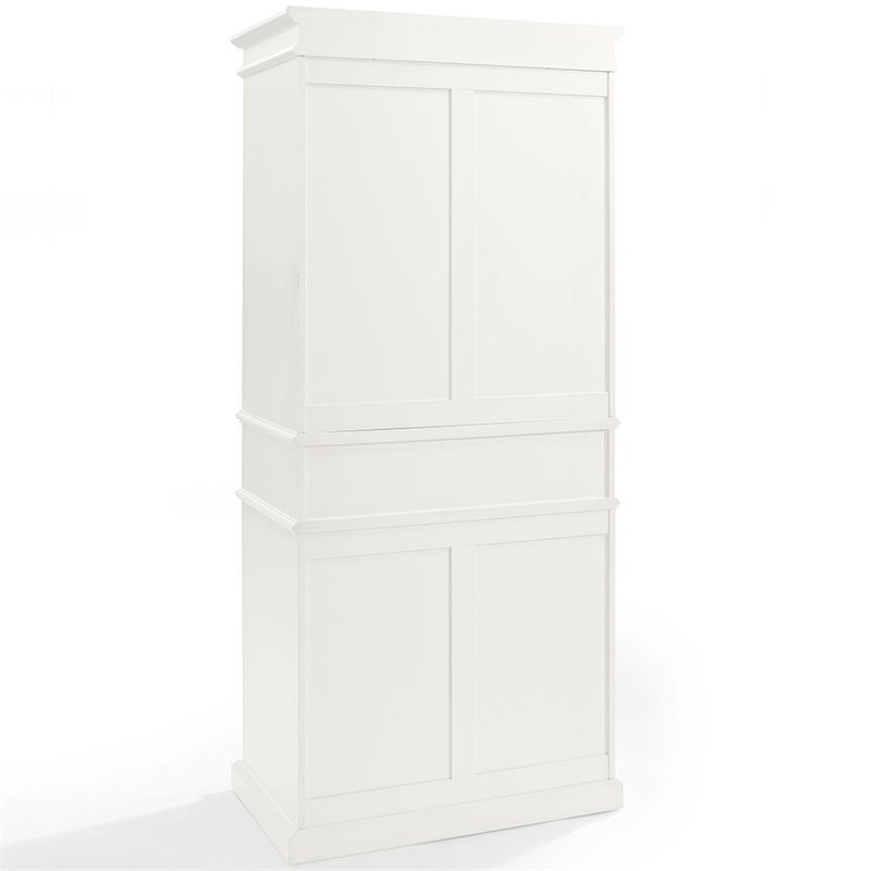 Crosley Furniture Parsons Wood 4 Door Classic Pantry in White Homesquare
