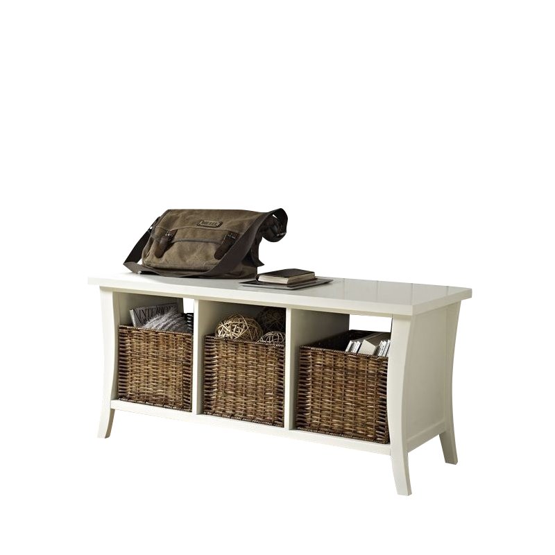 Crosley Wallis Entryway Storage Bench In White CF6002 WH