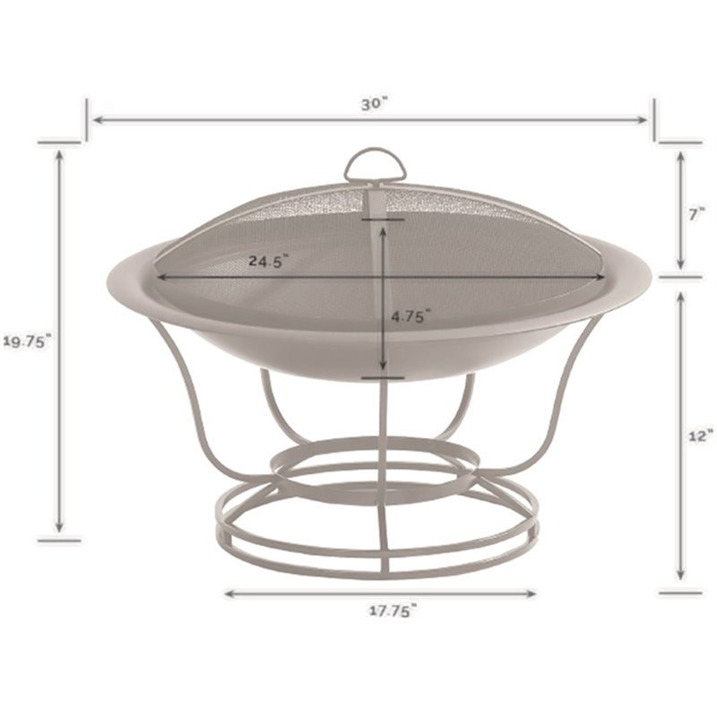 Crosley Furniture Buckner 屋外用ファイヤーピット スチールメッシュ蓋付き ブラック並行輸入品 : Crosley Furniture Buckner Wood Burning Outdoor Fire