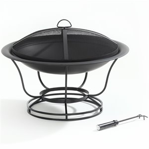 crosley buckner patio fire pit bowl in black