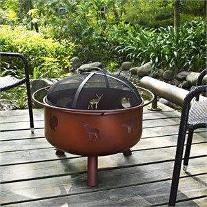 Crosley Durango Wildlife Firepit in Clay