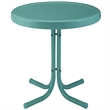 Crosley Furniture Retro Metal Patio End Table in Pastel Blue