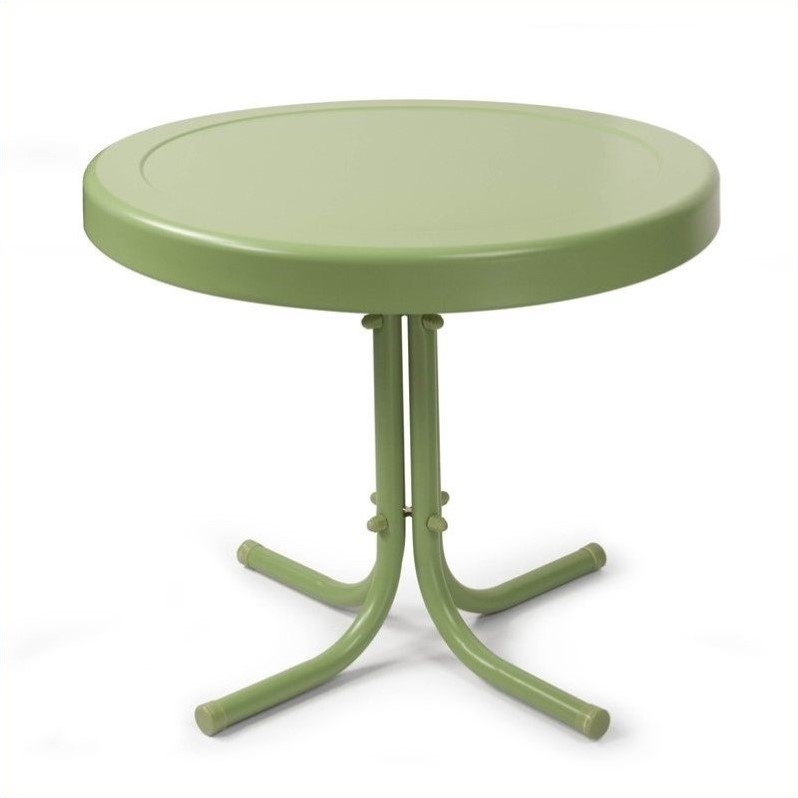 Crosley Retro Metal Patio End Table in Oasis Green - CO1011A-GR