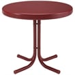 Crosley Furniture Retro Metal Patio End Table in Dark Red Gloss