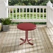 Crosley Furniture Retro Metal Patio End Table in Dark Red Gloss
