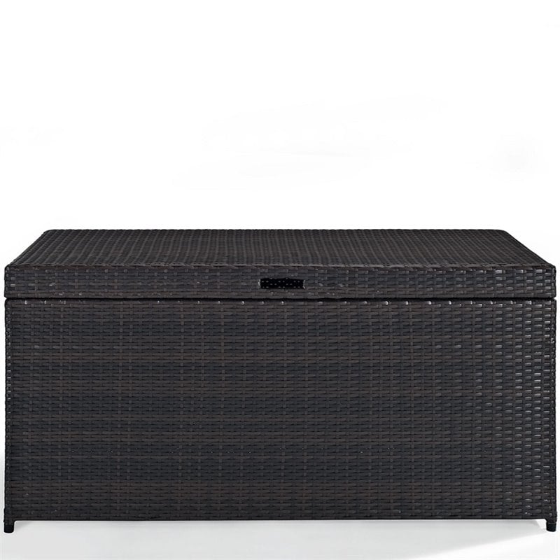 Crosley Furniture Palm Harbor Wicker / Rattan Patio Deck Box in Brown