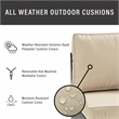 Crosley Catalina Wicker Curved Patio Sectional Sofa in Brown and Sand
