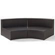 Crosley Furniture Catalina 2-Piece Wicker Curved Patio Sofa Set in Brown/Sand