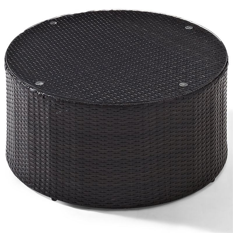 Crosley Furniture Catalina 2-Piece Wicker Curved Patio Sofa Set in Brown/Sand