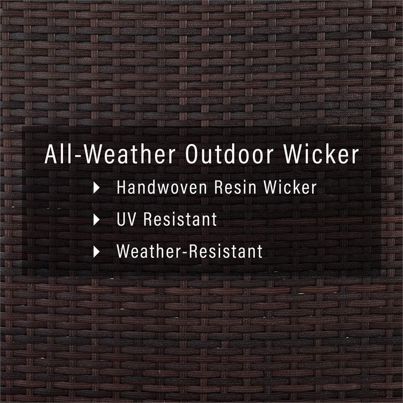 Crosley Furniture Catalina 2-Piece Wicker Curved Patio Sofa Set in Brown/Sand