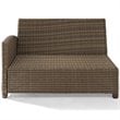 Crosley Furniture Bradenton Fabric Left Arm Patio Loveseat in Brown and Navy