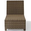 Crosley Furniture Bradenton Fabric Armless Patio Chair in Brown and Navy