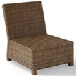 Crosley Furniture Bradenton Fabric Armless Patio Chair in Brown and Navy