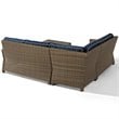 Crosley Furniture Bradenton 4 Piece Fabric Patio Sectional Set in Brown and Navy