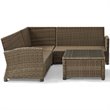 Crosley Furniture Bradenton 4 Piece Fabric Patio Sectional Set in Brown and Navy