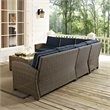 Crosley Furniture Bradenton 5 Piece Fabric Patio Sectional Set in Brown and Navy