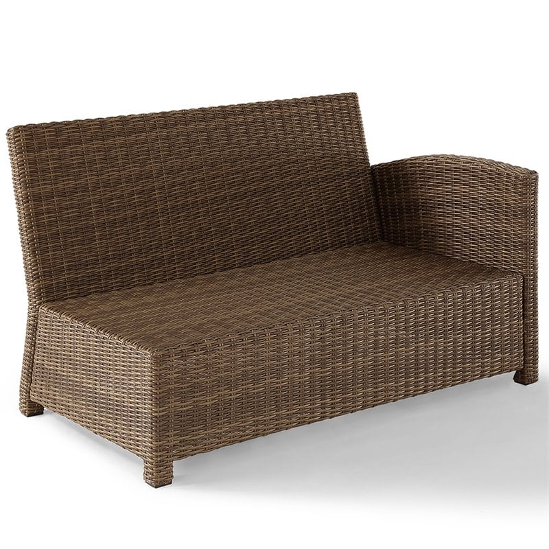 Crosley Furniture Bradenton Fabric Right Arm Patio Loveseat in Sangria Red
