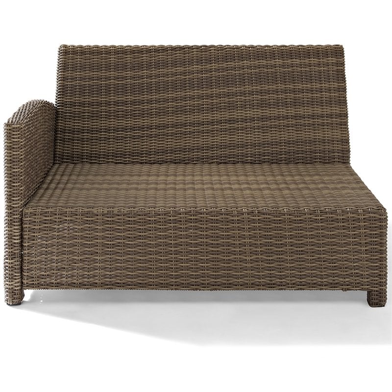 Crosley Furniture Bradenton Fabric Left Arm Patio Loveseat in Sangria Red